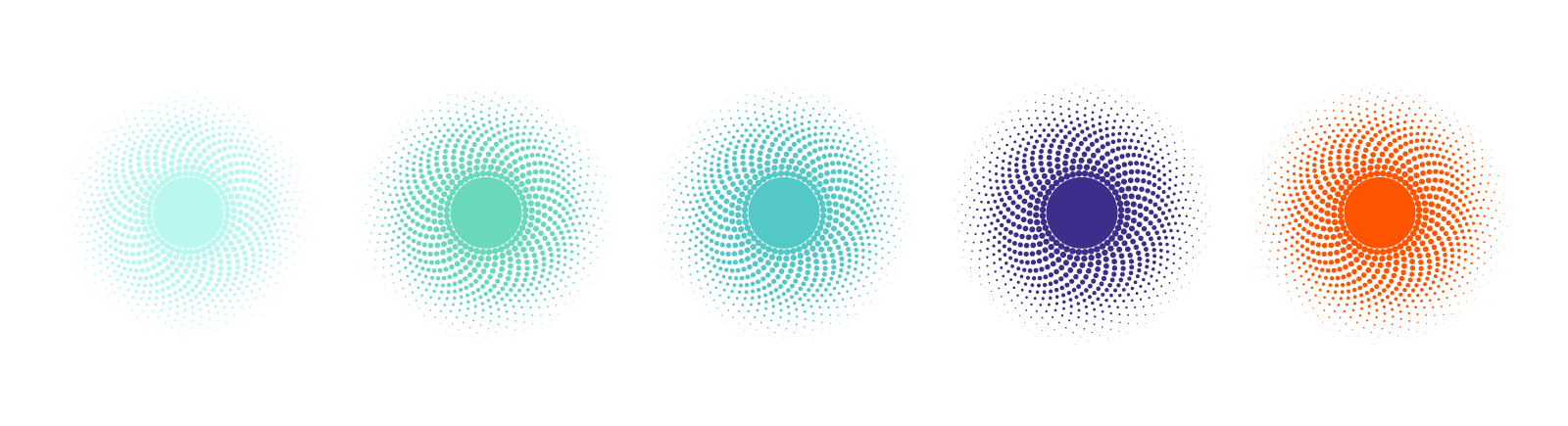 Think Mircal logo spirals colour variations